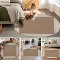 thumbnail image 5 of Round Rugs 5Ft, Brown Geometric Round Area Rug Washable Indoor Throw Carpet, Vintage Greece Key Soft Non Slip Circle Rug for Cabinet Bathroom Home Decor Aesthetic, 5 of 8