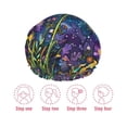 thumbnail image 5 of Kdxio Cosmic Purple Irises Print Shower Cap for Women,Elastic and Reusable,Double Waterproof Layers Bathing Hat, 5 of 6