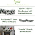 thumbnail image 2 of Nearly Natural Christmas Flocked Pine White Prelit LED Battery Operated Garland, 72" (White), 2 of 6