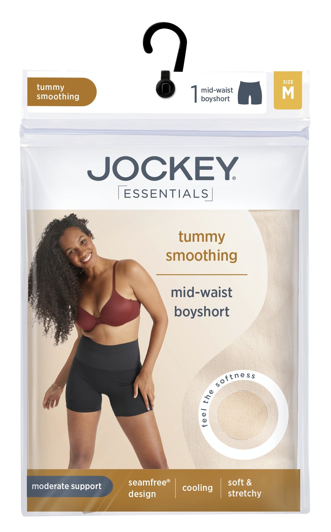 Jockey® Essentials Women's Tummy Smoothing Mid-Waist Boyshort, Sizes Small-3XL