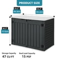 thumbnail image 2 of Uforic Large Outdoor Storage Shed, 47 Cu Ft Resin Tool Shed Without Shelves, Waterproof Outdoor Storage with Built-In Floor for Trash Cans, Garden Tools and Lawn Mowers, Lockable Design, Dark Gray, 2 of 10