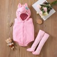 thumbnail image 2 of OJSFQUFP Infant Baby Boys Girls Christmas Cute Pig Cos Clothes Hooded Sleeveless Romper Leggings Outfit Set, 2 of 8