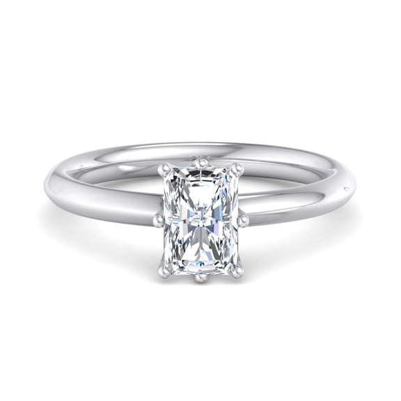 Meryn Jewel 1.77 Ct Lab Created Diamond Radiant Cut Engagement Ring - Gorgeous 14K White Gold Plated Ring for Women - Anniversary Wedding Gifts - Wedding Ring for Bridesmaids Silver - Wedding Jewelry