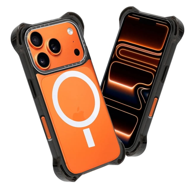 Mr. Gadgets Funda De Uso Rudo Para iPhone, Diseño Magnetico, Case Transparente De Acrilico Epoxi, Tecnología Ultra Bounce, Anti-caídas Compatible Con iPhone 17 Pro Max Color Negro Transparente