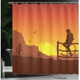 thumbnail image 4 of Ambesonne American Shower Curtain, Wild West Sunset Scene, 69"Wx75"L, Burnt Orange, 4 of 5