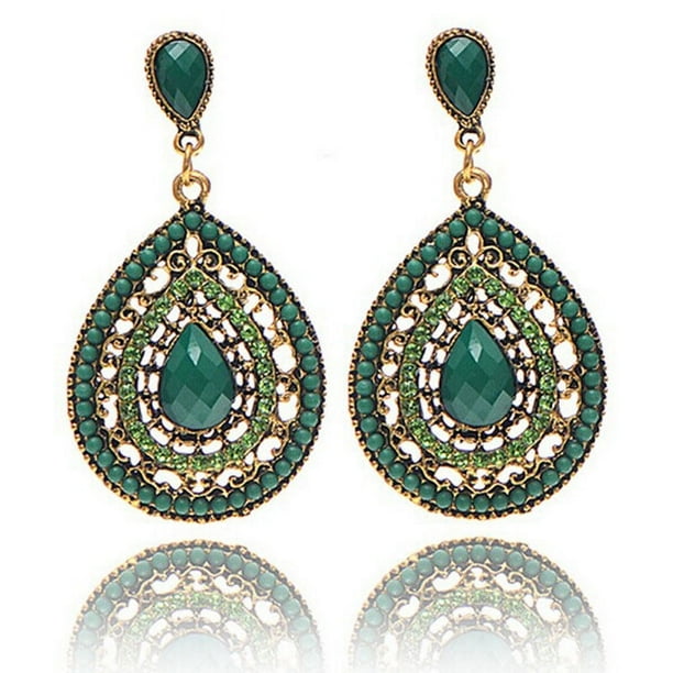 Pendientes para mujer, regalos para mujer, pendientes vintage de resina con forma de corazón, pendientes vintage