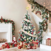 Pre-Lit Artificial Christmas Tree with Warm LED Lights, Pine Cones, 359-2136 Tips, Metal Stand, 4.5FT/6FT/7.5FT/9FT Easy Assembly for Home, Office, Holiday Decor
