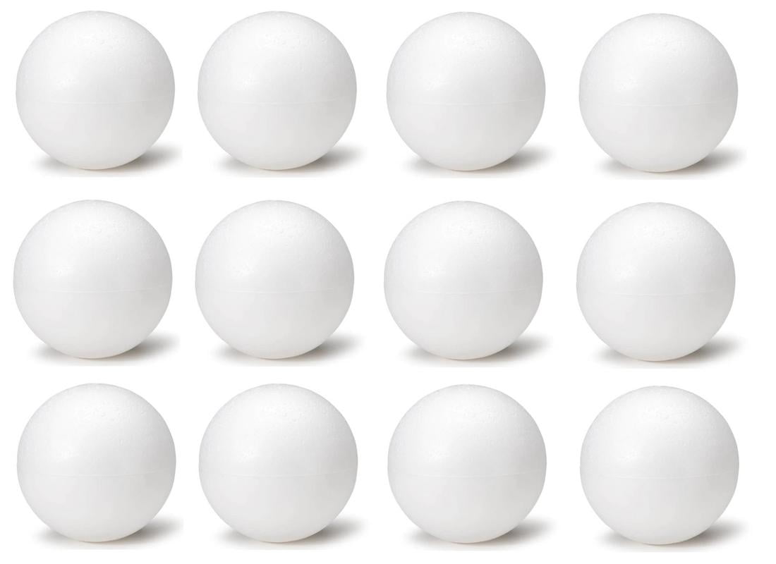 zorpia Foam Balls for Crafts 18-Pack Smooth Styrofoam Balls White 3 Inches in Diameter 