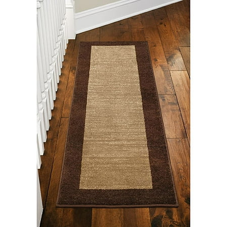 Canopy Framed Border Brown 1'11"x7'6" Runner Rug
