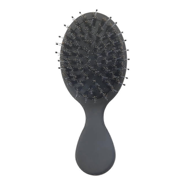 Cepillo desenredante con almohadilla y cerdas de cerdo, mango ergonómico, ideal para viajar y apto para todo tipo de cabello.