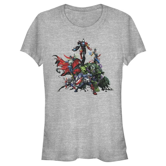 Junior's Marvel Venom The Symbiote Avengers Assembled Graphic Tee Athletic Heather Medium
