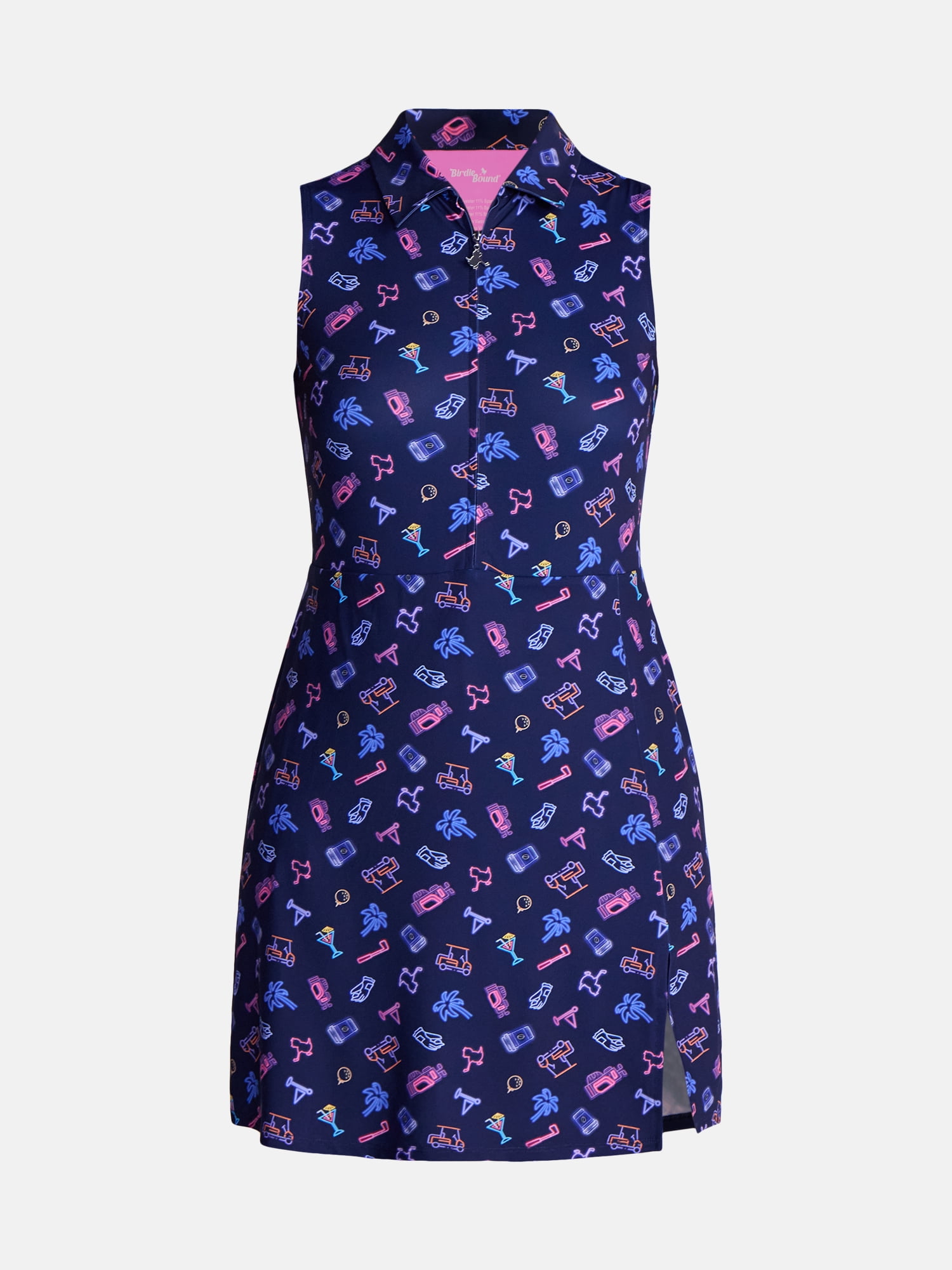 Birdie Bound Women's Sleeveless Polo Dress with built in body liner, Sizes XS-2XL