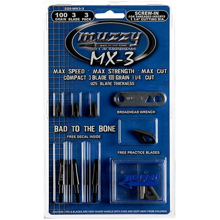 Muzzy 100 Grain 3-Blade Broadhead, 3pk