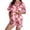 H413 Pink, variant on Likimi Pajamas For Women Set Lapel Button Down Cartoon Print Short Sleeve Pjs Tops With Shorts Summer Soft Comfort Homewear Light Blue Size L
