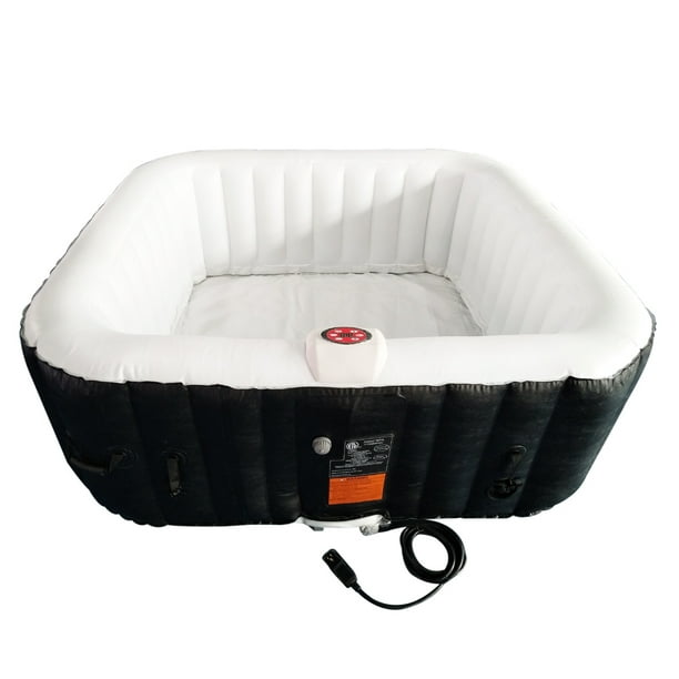 ALEKO HTISQ6BKWH Square Inflatable Hot Tub Spa With Cover 6 Person