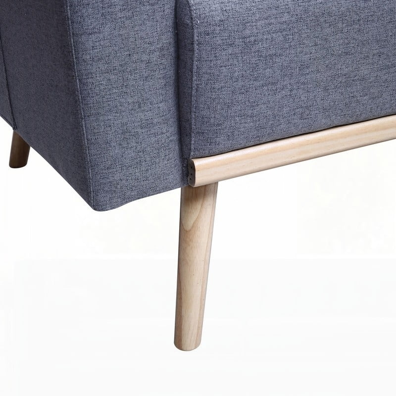 Modern Gray Linen Fabric Loveseat for Living Room with USB & Pockets (75"x30"x30"H)