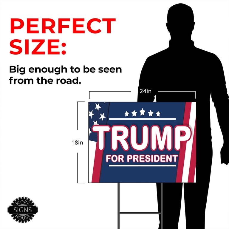 Work House Signs - Trump for President Flag 5 Stars Design