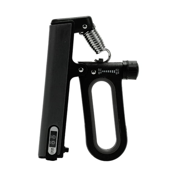 Unique Bargains Q Shape Hand Grip Strengthener Forearm Grip Workout Adjustable Strength for Muscle Building Black