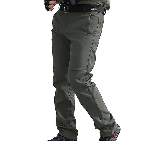 SDJMa Men's Hiking Pants Fleece Lined Waterproof Cold Weather Insulated Ski Snow Pant Warm Winter Soft Shell