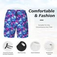 thumbnail image 3 of Yiaed blue Skull purple flower Print Mens Swim Trunks Bathing Suit Compression Liner Beach Swim Shorts Swimwear Quick Dry Zipper Pocket No-Chafing Board Short-Medium, 3 of 6