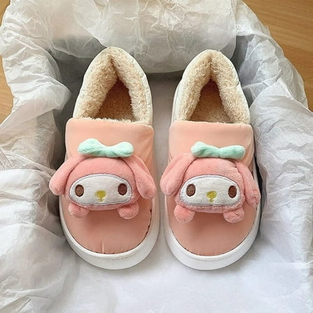 

Sanrio My Melody Cinnamoroll Cotton Slippers Women s New Winter Cute Plush Bread Shoes Thick Sole Warm Baby Shoes Cotton Shoes