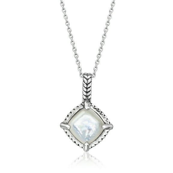 Ross-Simons Mother-Of-Pearl Pendant Necklace in Sterling Silver, Women's, Adult