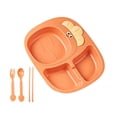 thumbnail image 2 of enjoywould Cutlery Set Radish Compartment Shape Bowl Cup Food-Grade Dinner Plate Set, 2 of 8