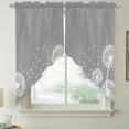 thumbnail image 2 of White Dandelion Swag Valances for Windows 2 Pack, Kitchen Window Curtains 36 Inch Length, Spring Plants Flowers Vintage Gray Privacy Swag Curtains for Living Room/Bathroom with Rod Pocket 36"x36", 2 of 8