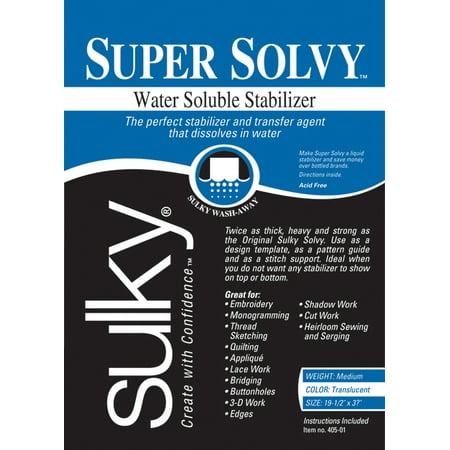 Sulky Super Solvy Water Soluble Stabilizer, 19-1/2