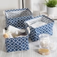 thumbnail image 5 of Home Decorative Pe-Coated Nesting Fabric Bin Set - Nautical Blue, 5 of 5