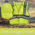 thumbnail image 4 of LINE2design High Visibility Front Pocket Safety Vest With Reflective Strips & EMS ANSI Polyester Fabric Yellow with Navy Trim, S-XXL, Average Size is Large, 4 of 4