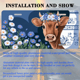 thumbnail image 3 of 1 Pcs 2D Flat License Plate Covers & Frames, Cow with Flower For Decorative Front, Waterproof For Decoration Aluminum License Plate Covers & Frames Cover For Men Women, 12" X 6", 3 of 7