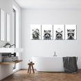 thumbnail image 2 of 4Pcs Funny Bear Bathroom Canvas Wall Art Black And White Animal Wall Decor Picture Cute Bathroom Posters Prints for Restroom Washroom Dorm Laundry Room Decorations, 2 of 6