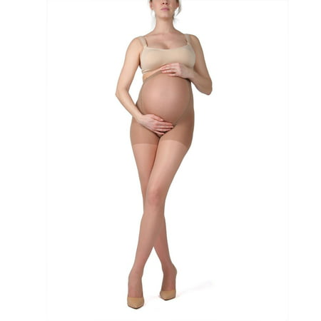 MeMoi Light Support Maternity Tights | Pregnancy Support Hose S/M / Honey MA (Best Honey For Pregnancy)