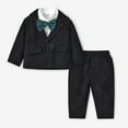 thumbnail image 4 of Baby Boy Fall Clothes Toddler Winter Solid Color Long Sleeve Elastic Waist 6M 9M 12M 2T 3T 4T Party Wear Set 2 PC, 4 of 9