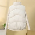 thumbnail image 4 of Qulqfy Puffy Quilted Jackets for Women Beige Plus Size Sleeveless Stand Collar Zip Up Puffer Vest Womens Winter Coats L, 4 of 4