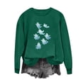 thumbnail image 4 of BaoFuBaoMei Halloween Sweatshirts for Women Plus Size Crew Neck Long Sleeve Pullover Tops Halloween Cute Ghost Print Fall Winter Outfit, 4 of 5