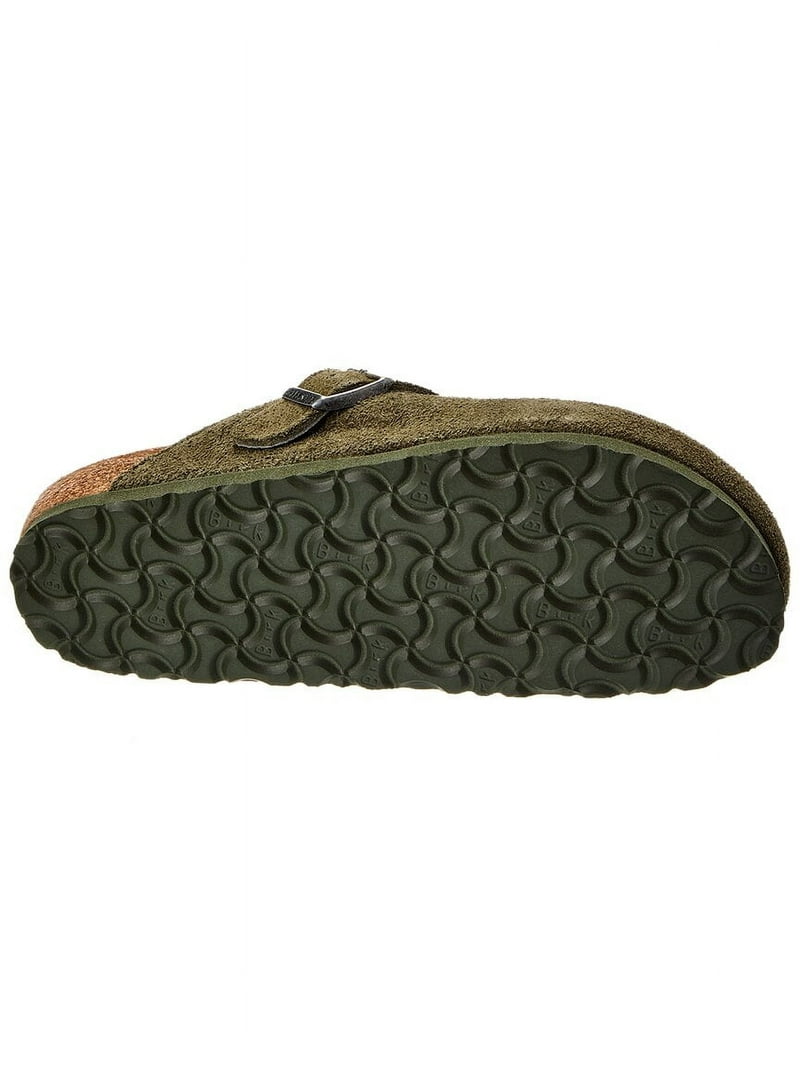Birkenstock Boston VL Narrow Suede & Shearling Clog, 35, Green