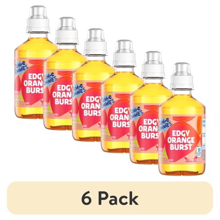 (6 pack) Tum-E Yummies Edgy Orange Burst Flavored Water Drink Bottle, 10.1 fl oz