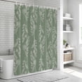 thumbnail image 6 of Dark Green Botanical Shower Curtain, Waterproof Shower Curtains for Bathroom, Pastoral Elegant Spring Floral Washable Fabric Bathtub Curtain Set Bath Decor with 12 Hooks 48"x72", 6 of 8