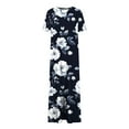 thumbnail image 5 of EINCcm Women Floral Summer Maxi Dress Casual Beach Dress Printed T Shirt Dress Split Long Dress Travel 2025 Vacation Dress, 5 of 6