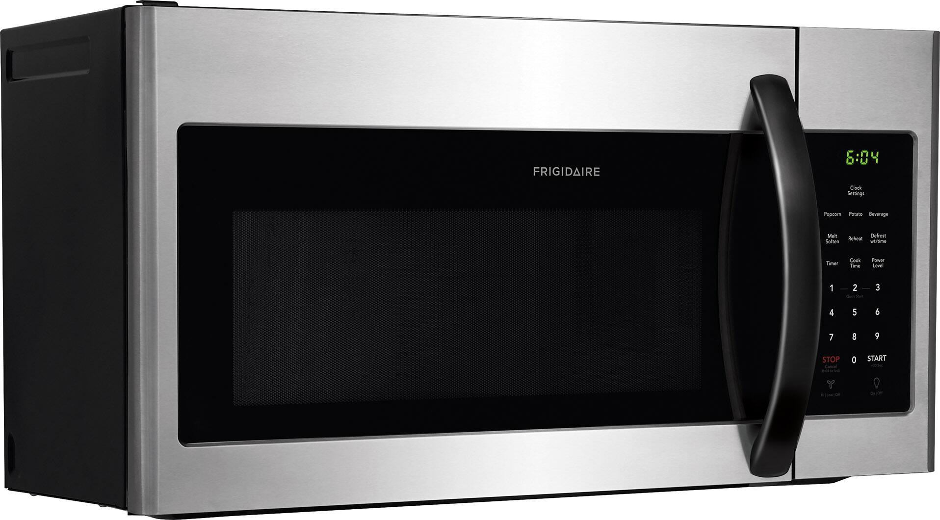 Frigidaire FFMV1645TH 30" Over the Range Microwave with 1.6 cu. ft. Capacity, LED Lighting, Multi-Stage Cooking Option, in Stainless Steel with Black Handle