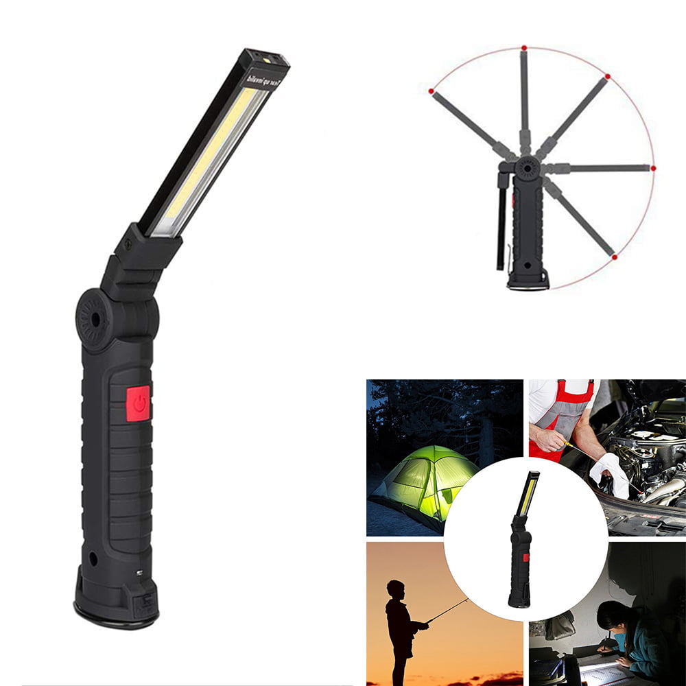 Tactical Flashlight Rechargeable Folding Torch Led Slim Inspection Work Lamp 5 Light Modes For Outdoor Camping