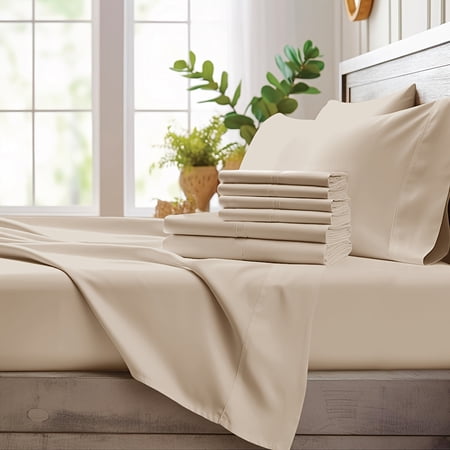 Ice Cooling Bed Sheet Set, Heat Relief 2000TC Luxury Sheets for Hot Sleepers, Moisture Wicking & Temperature Regulating, NightBreeze Luxe Cooling Sheet Set
