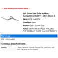 thumbnail image 2 of Left Driver Side Grille Molding - Compatible with 2019 - 2023 Mazda 3 2020 2021 2022, 2 of 2