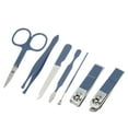 thumbnail image 3 of Unique Bargains 1 Set Manicure Nail Clippers Stainless Steel Manicure Kit 7 in 1 Manicure Pedicure Care Tools Blue, 3 of 7