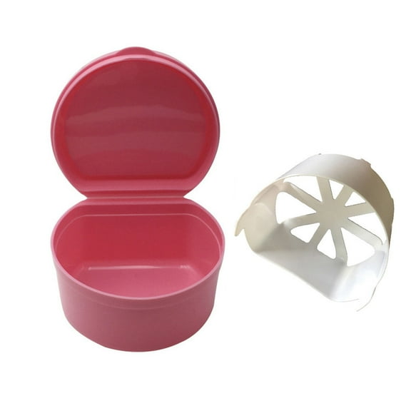False Teeth Storage Box With Hanging Net Container, Denture Bath Box Case For Denture Wearers With Interior Net For Easy Hanging Storage And Secure Holding Of False Teeth During