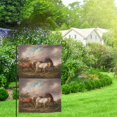 thumbnail image 2 of Wukai Three Horses Oil Painting Print Garden Flag 12.5x18 Inch Double Sided Sun-resistant Rain-resistant, Wrinkle-resistant Colorfast(Only Flag), 2 of 7