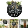 thumbnail image 3 of Welcome Round Wooden Sign Welcome Hanging Bow Sign Pet Sign, 3 of 7