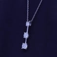 thumbnail image 3 of AFFY Lab Created Moissanite Past Present Future Three Stone Pendant Necklace In 14K White Gold Over Sterling Silver Jewelry Mother's Days Gift For Women, 3 of 6